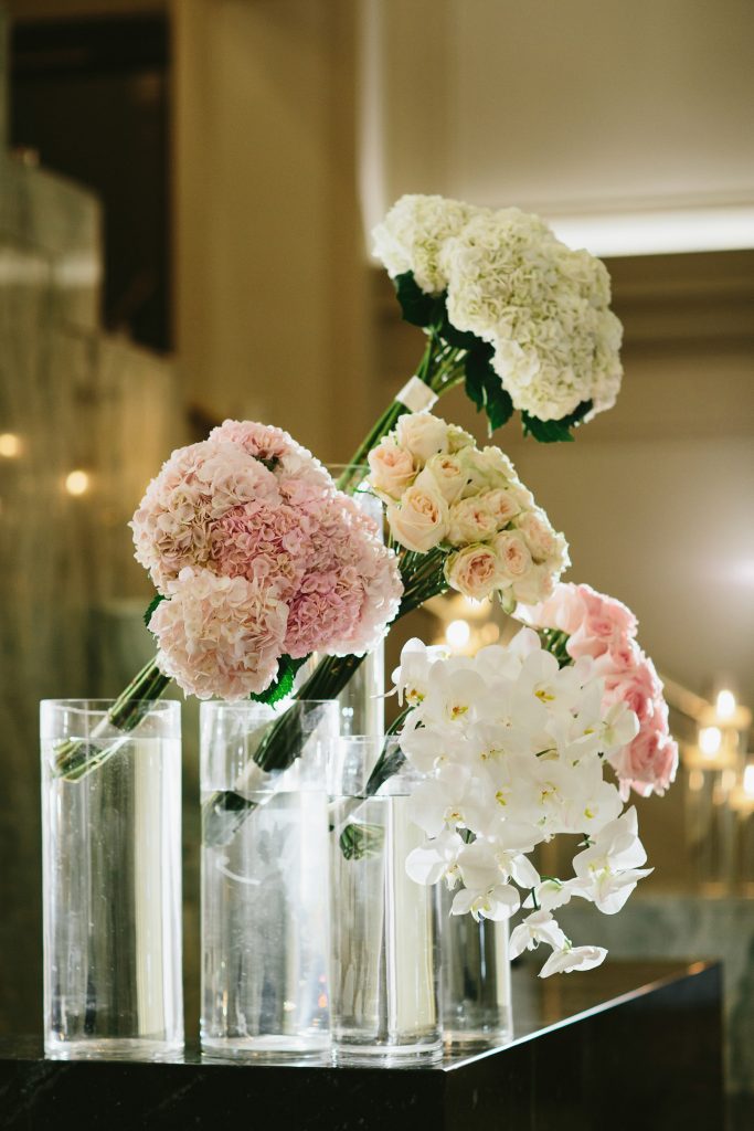 floral decor in vancouver club foyer for wedding ceremony www.lucida-photography.com