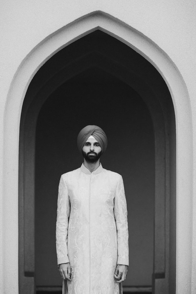 portrait of Sikh groom at Akali Singh Sikh Society Vancouver www.lucida-photography.com