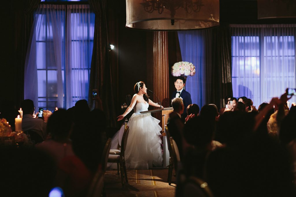 a bride serenades her groom at her vancouver club wedding www.lucida-photography.com