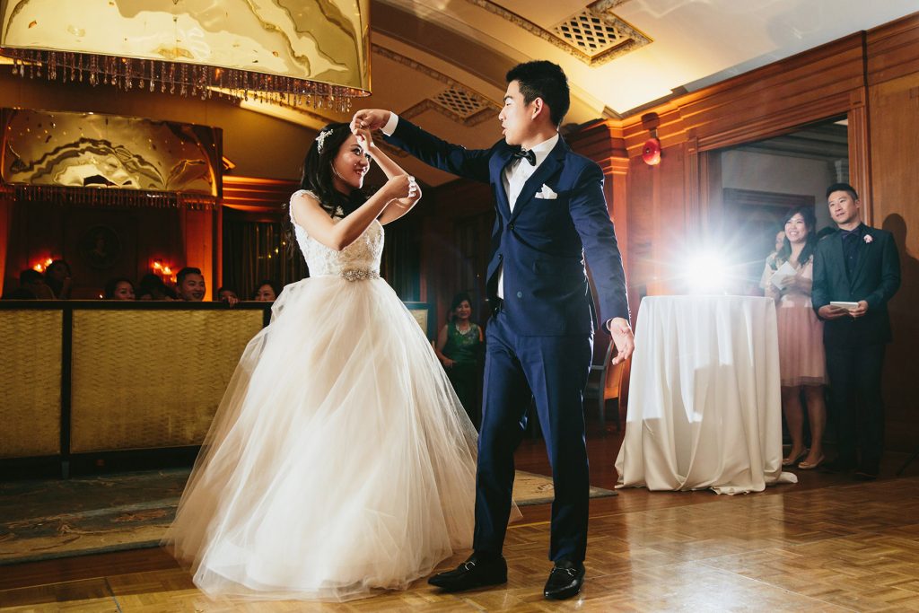 a bride and groom share their first dance at their vancouver club reception www.lucida-photography.com