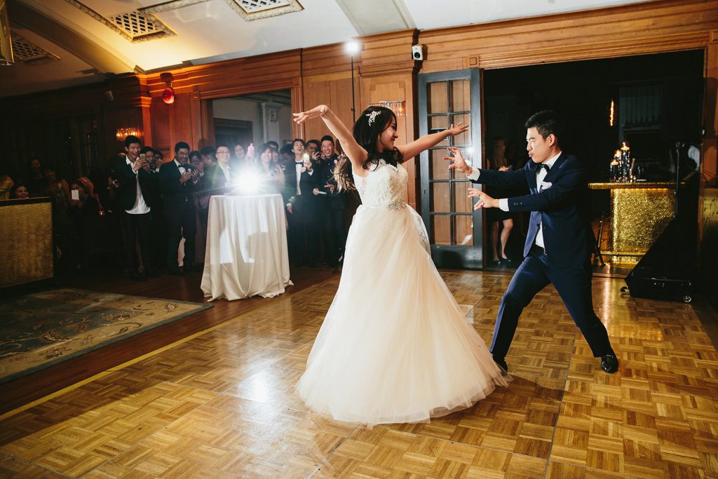 a bride and groom share their first dance at their vancouver club reception www.lucida-photography.com